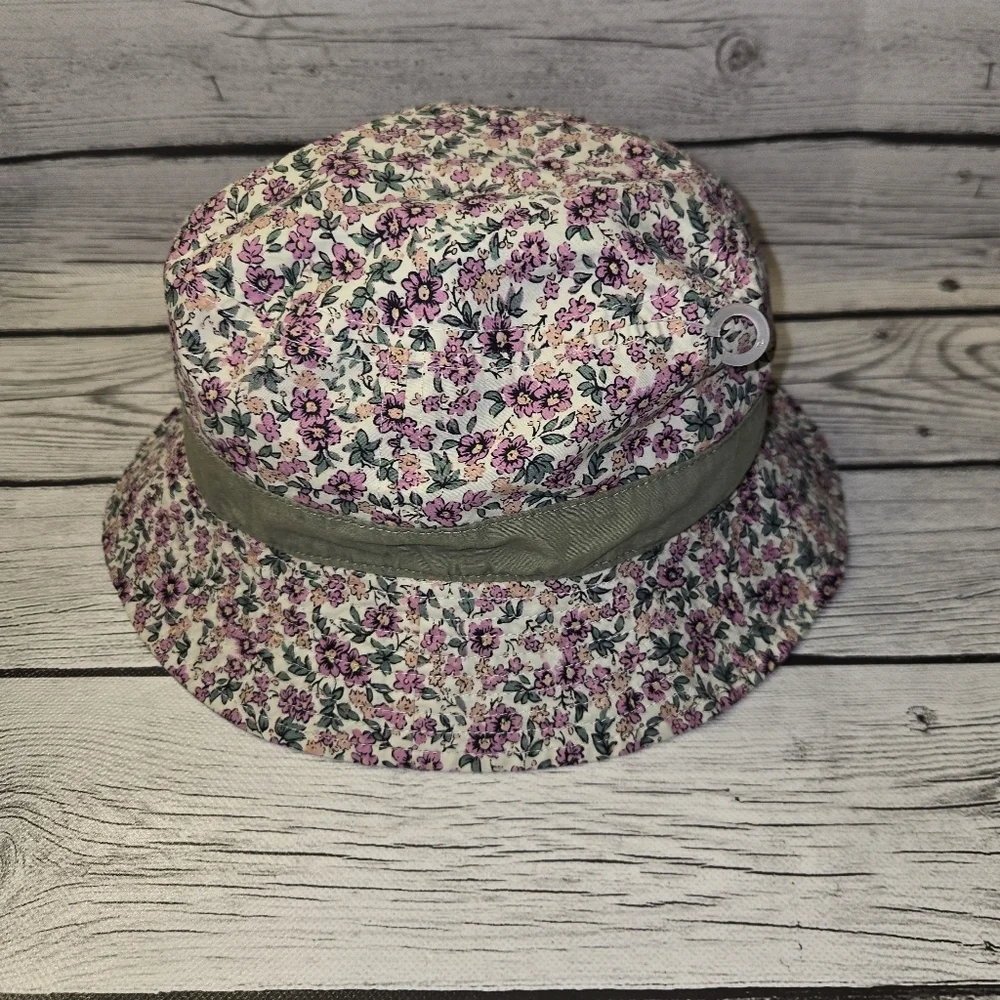 Carhartt Reversible Floral Bucket Hat Youth Pink Green Logo Outdoor